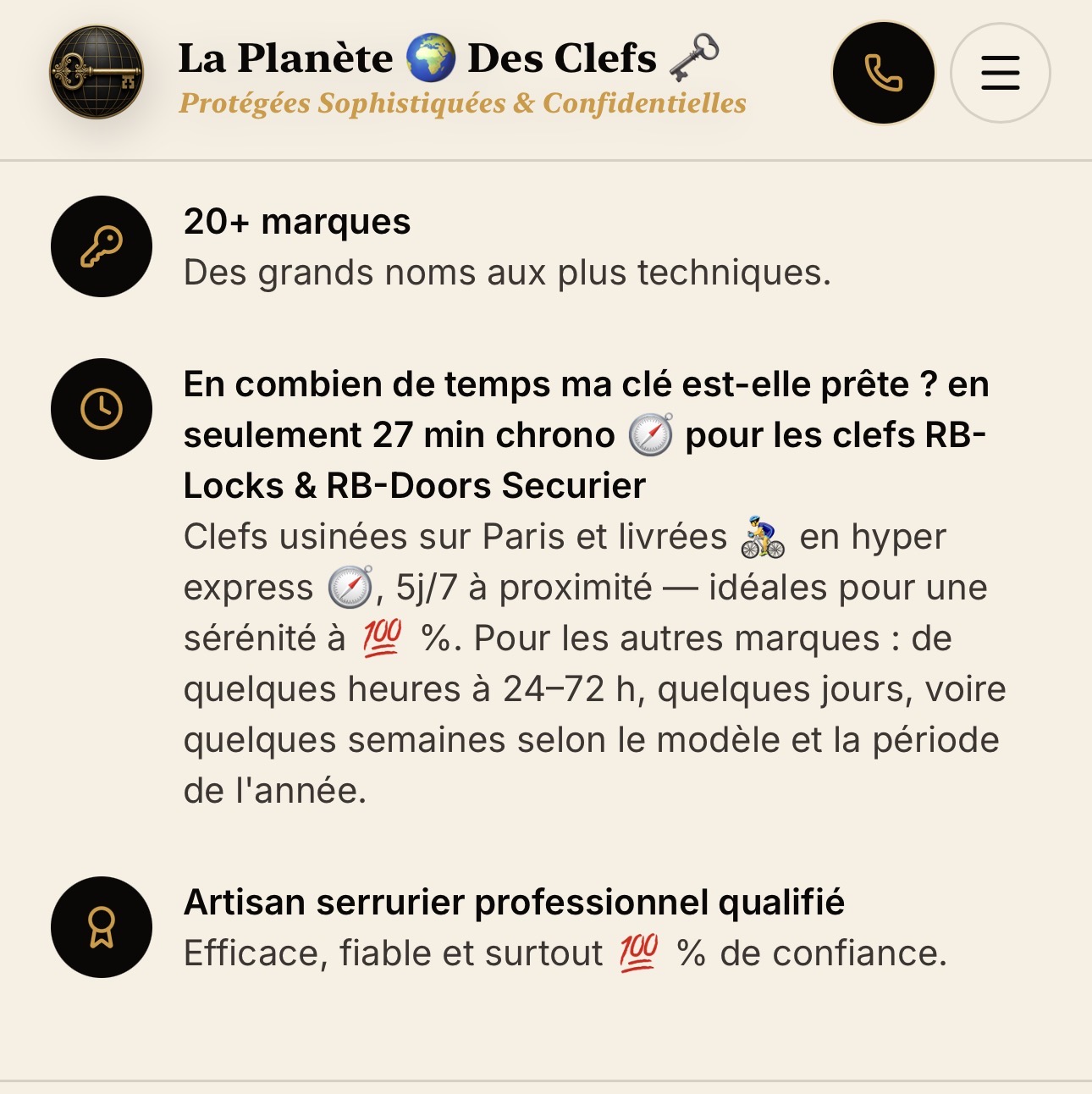 La Planète des Clefs : service de reproduction de clefs protégées SECURIER RB-LOCKS et RB-DOORS par scan de clef avec l'intelligence artificielle Pré-iD, contrôle visuel et validation humaine avant taillage